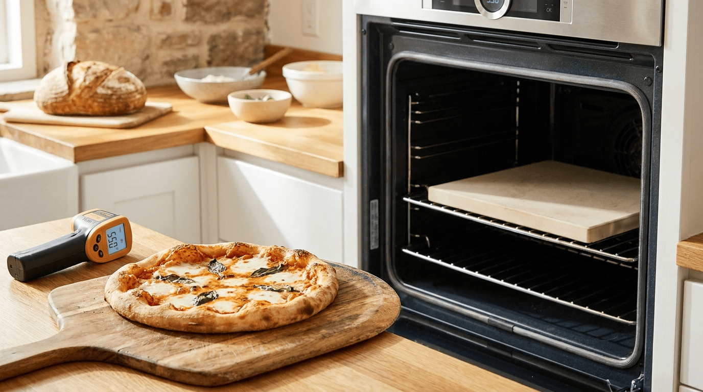 pizza stone temperature home oven